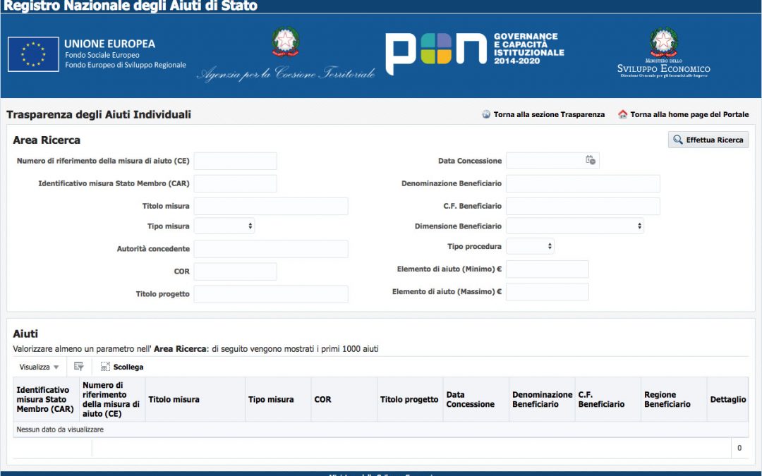 Registro Nazionale degli Aiuti di Stato